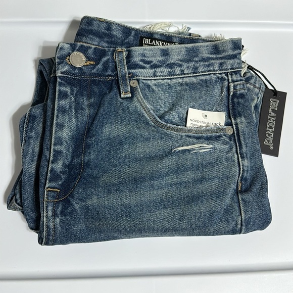 NWT BLANK NYC THE MADISON CROP GOOD VIBRATIONS DISTRESSED MOM JEANS SIZE 28 - Picture 3 of 7